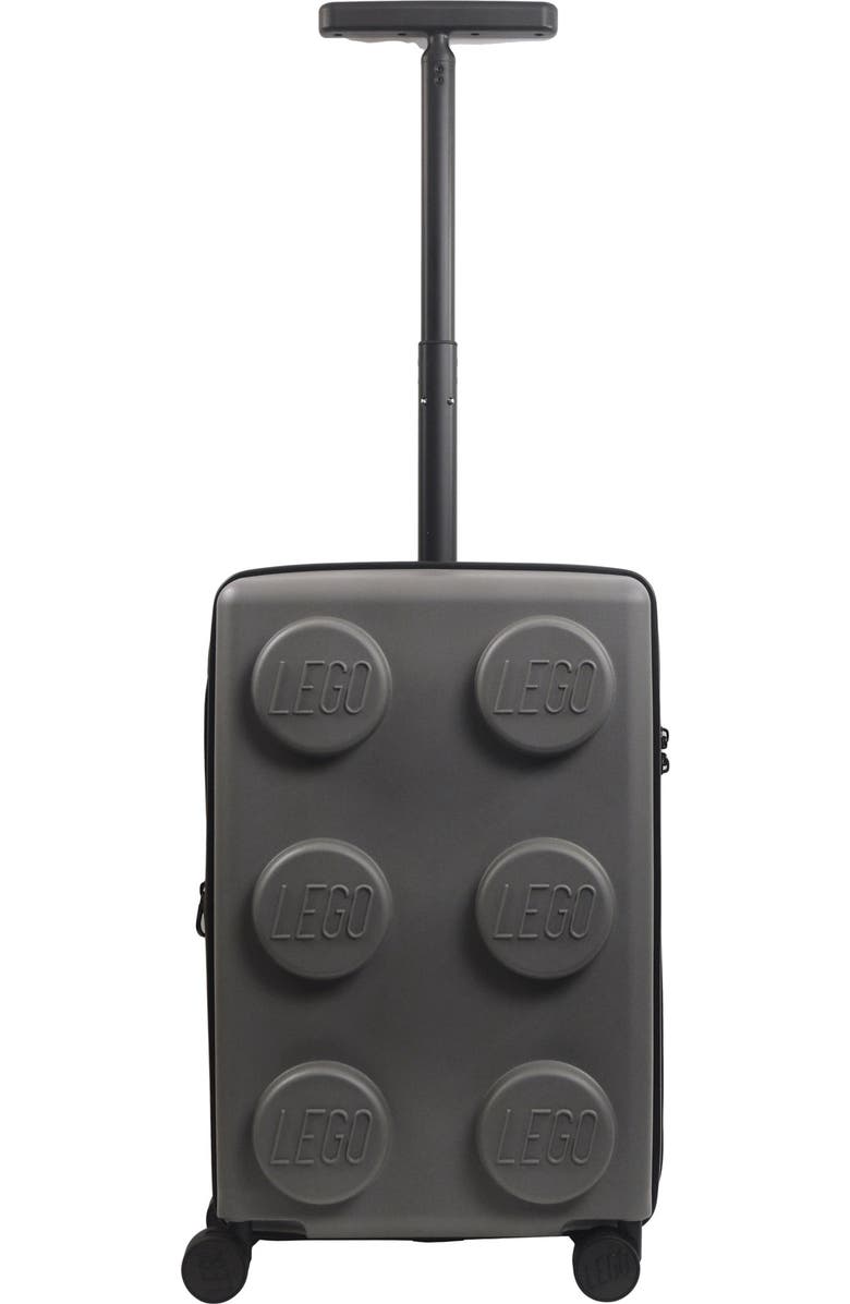 LEGO Signature Brick 2x3 Trolley Expandable 21.5 inch carry-on luggage, Alternate, color, Grey