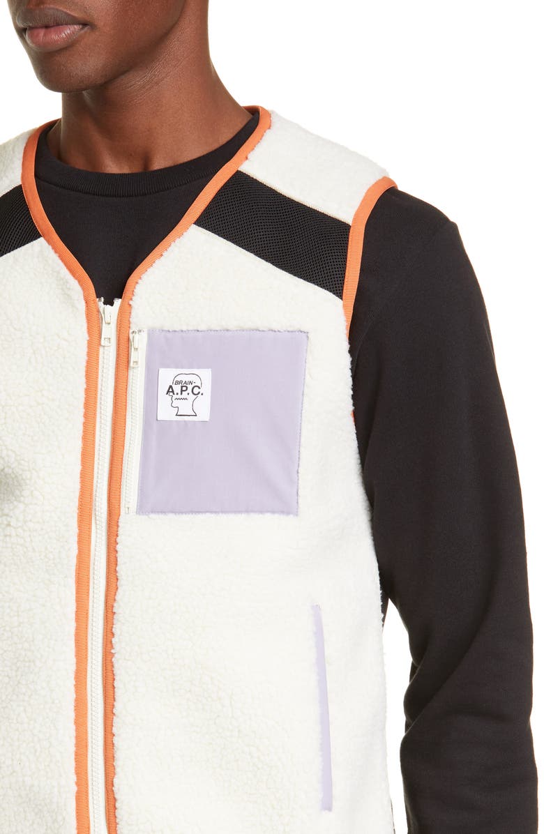 A.P.C. Gilet 'Future Shock' Faux Shearling Vest, Alternate, color, 