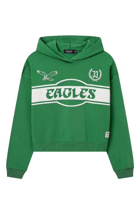 Eagles Oversized Cropped Graphic Hoodie