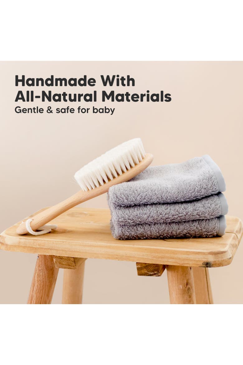 Baby Wooden Hairbrush, Alternate, color, Walnut