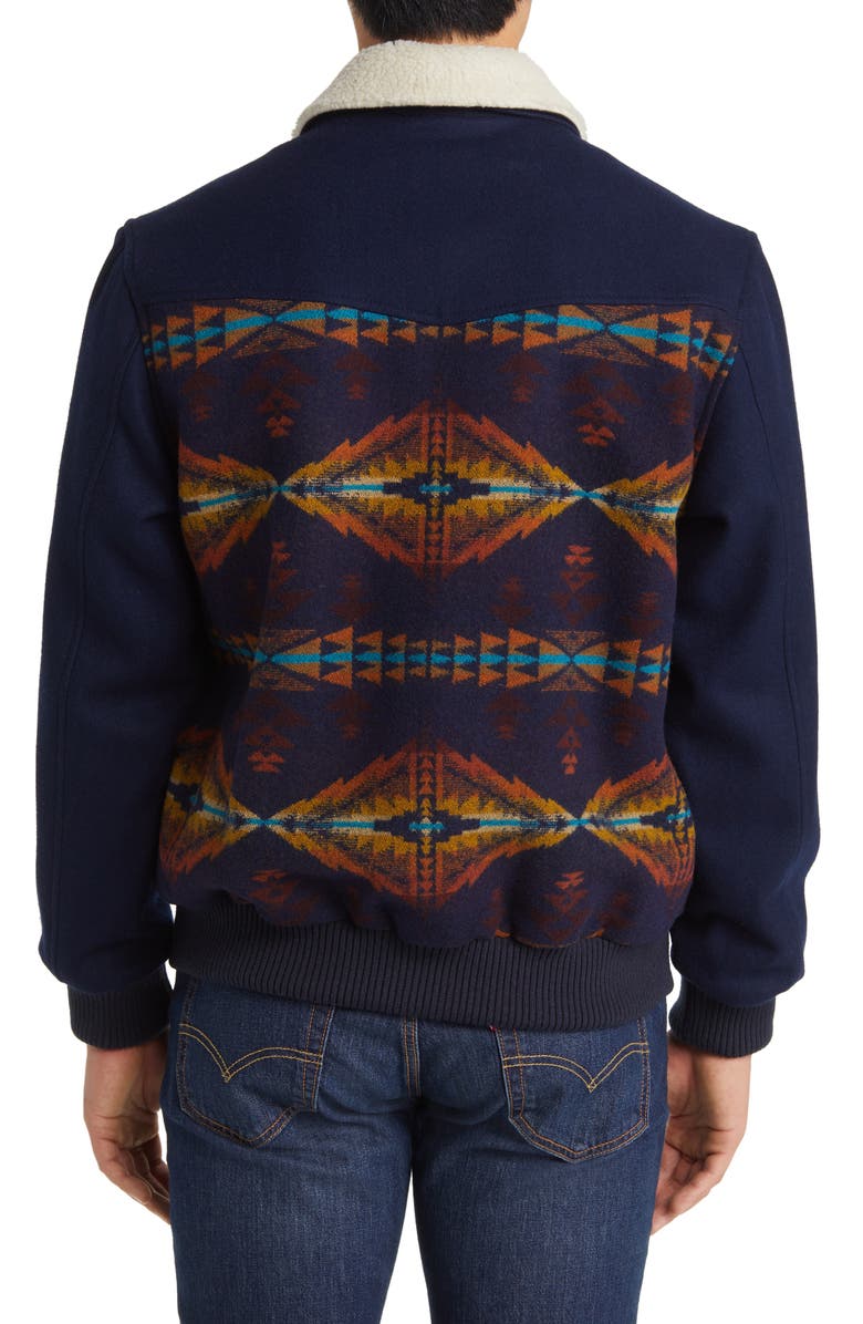 Pendleton Jacksonville Wool Coat with Faux Shearling Collar, Alternate, color, 