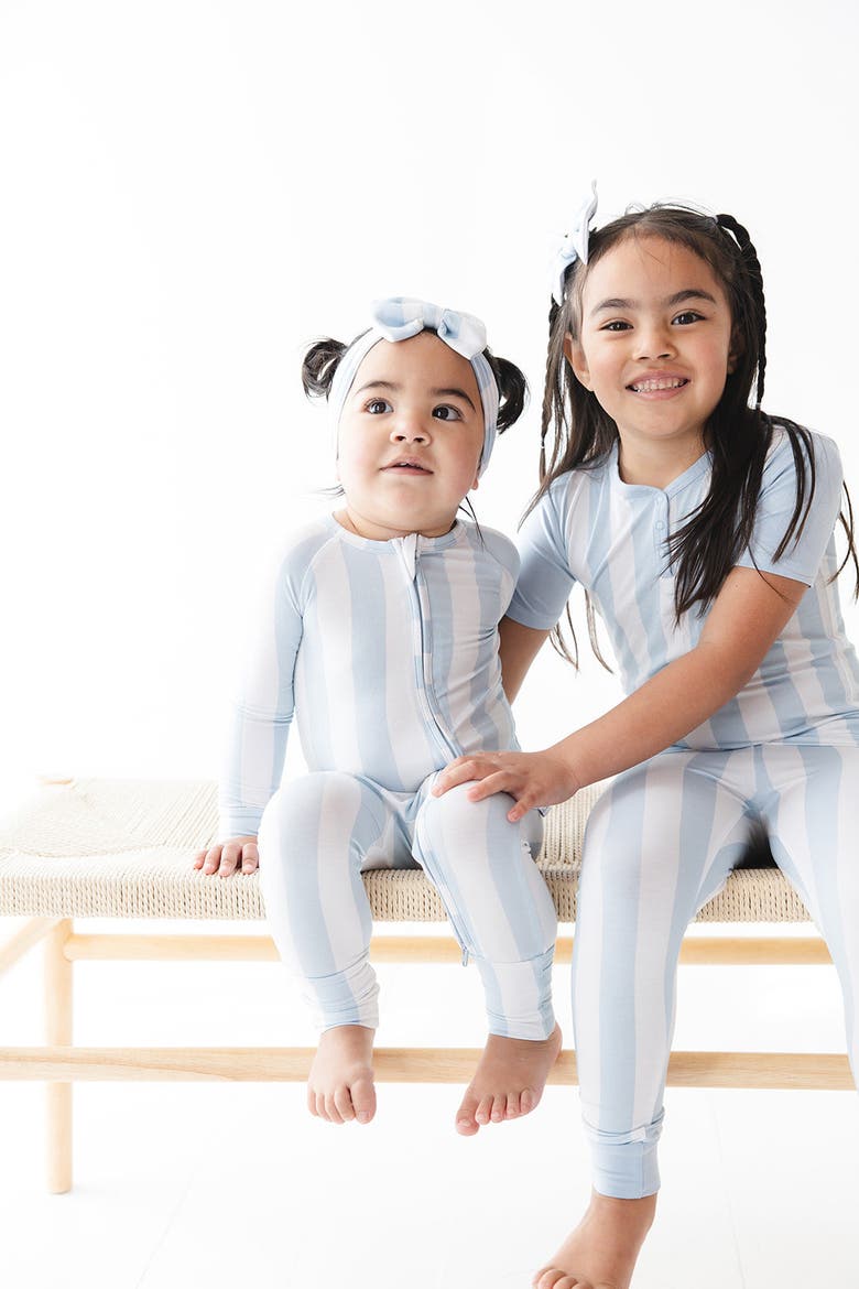 Little Kid's Cotton Candy Stripes Pajama Set, Alternate, color, Blue