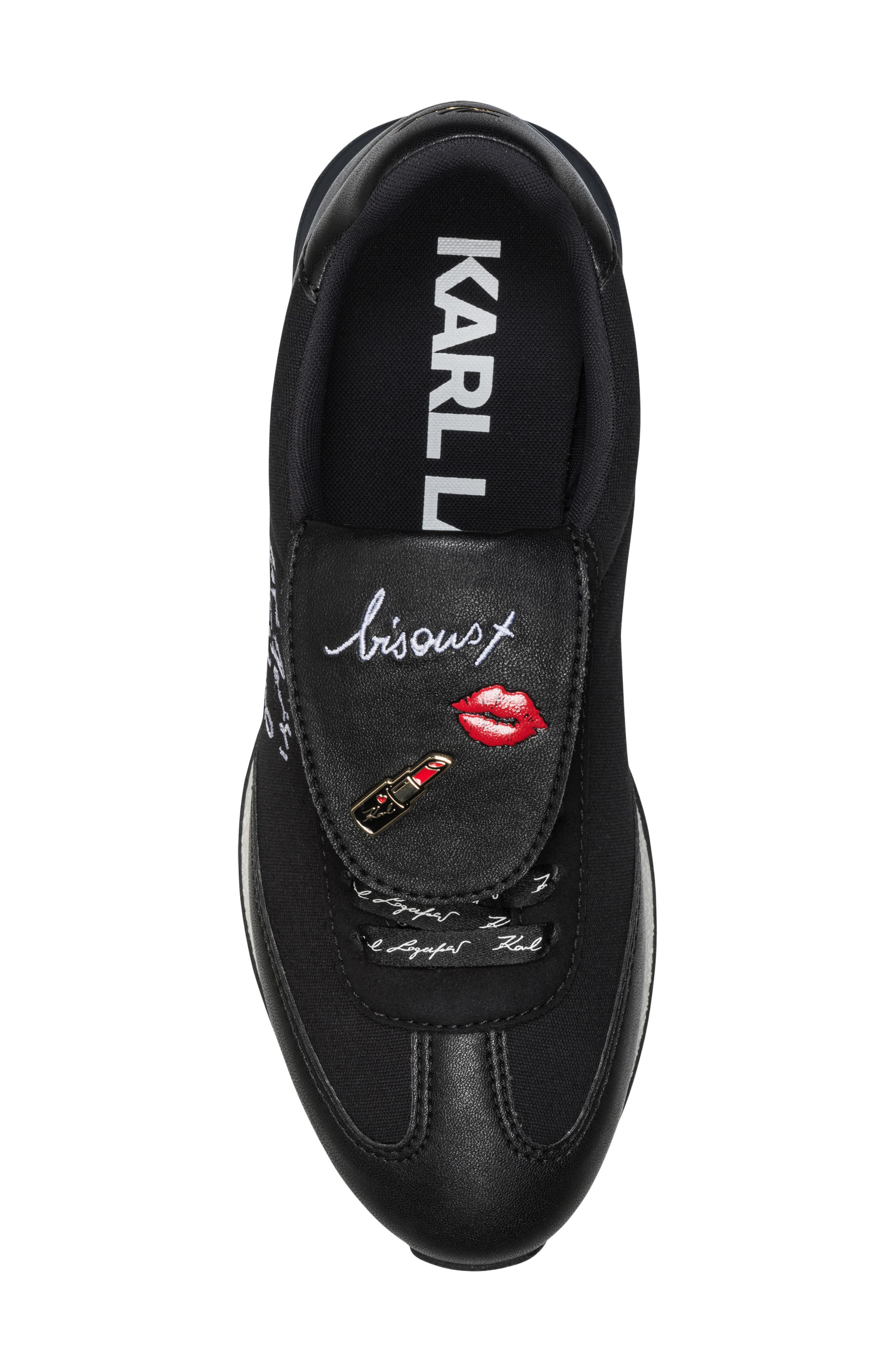 Midwood Embroidered Lace-Up Sneaker, Alternate, color, BLACK