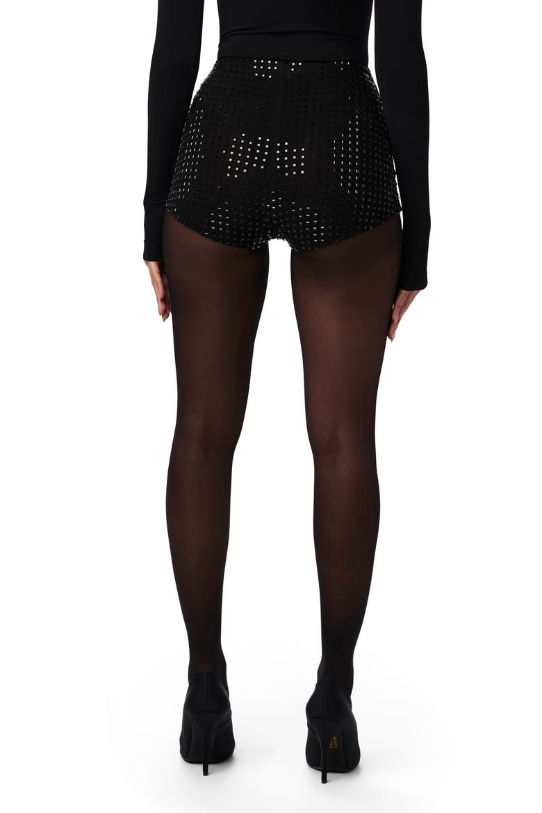 Crystal Studded Shorts, Alternate, color, BLACK