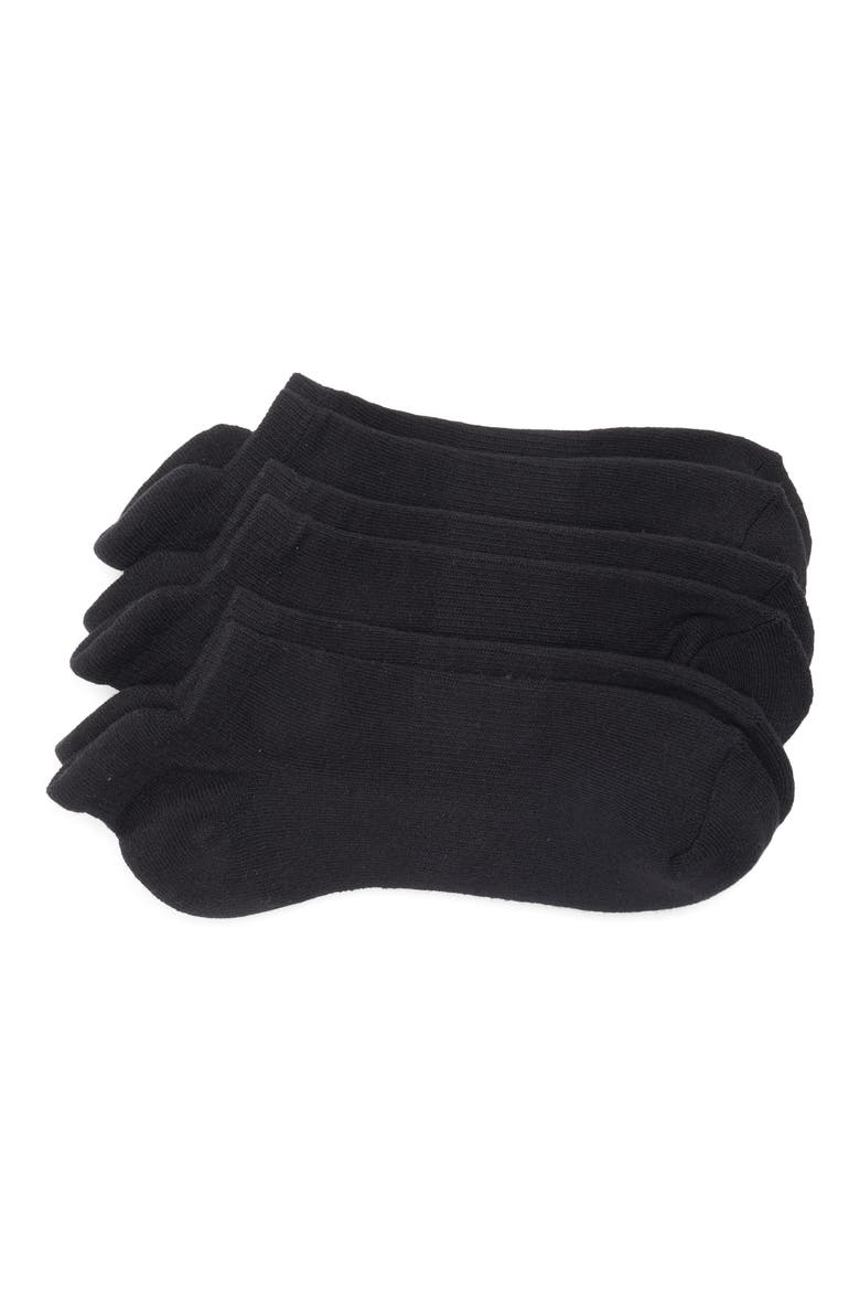 3-Pack Everyday Tab Quarter Socks, Main, color, BLACK