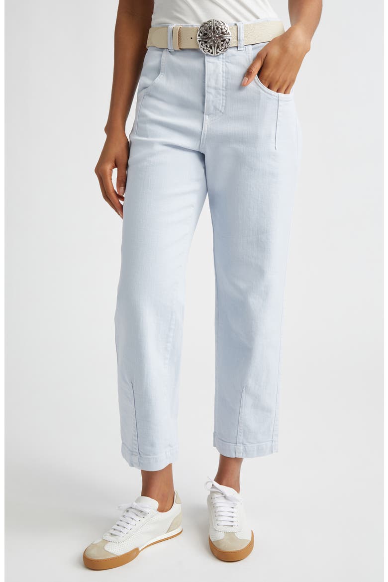 Garment Dye Flare Leg Bull Denim Jeans, Main, color, 130 SKY BLUE