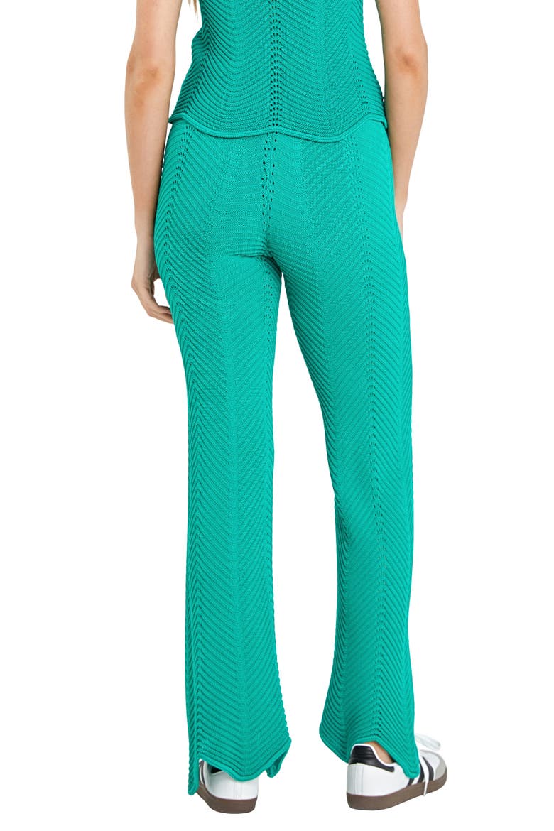 Wavy Knit Pants, Alternate, color, GREEN