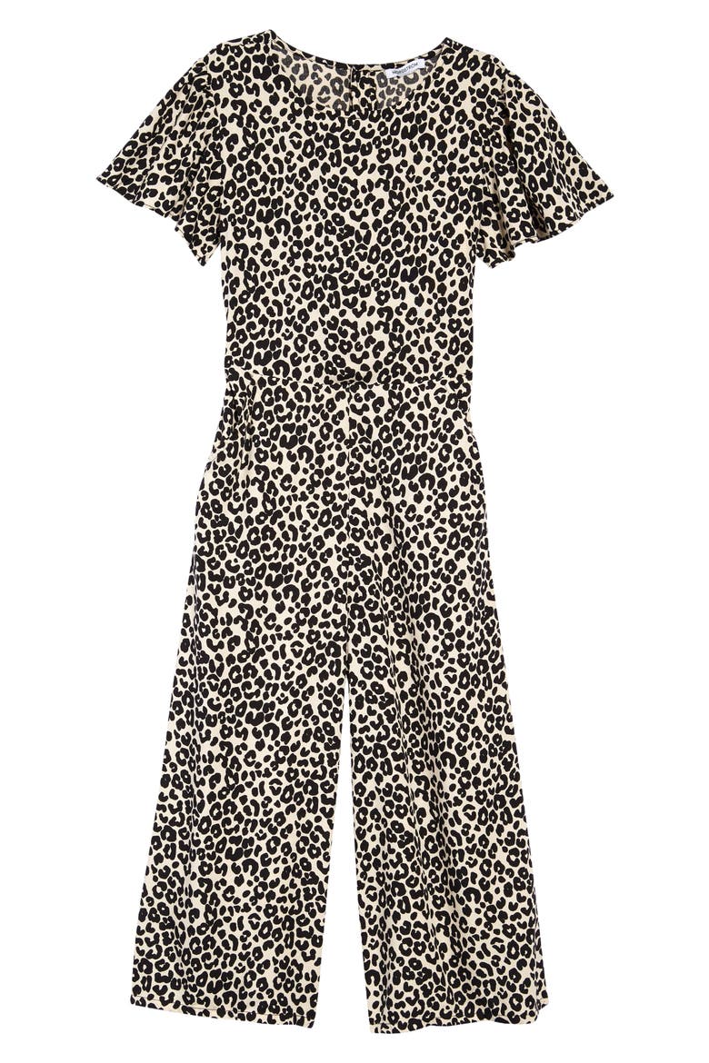 Look Back Print Jumpsuit, Main, color, BEIGE MOSAIC LEOPARD