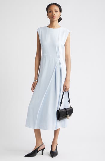 Front Pleat Midi Dress