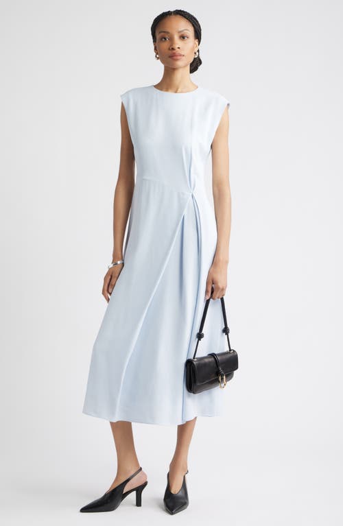 Nordstrom Front Pleat Midi Dress In Blue