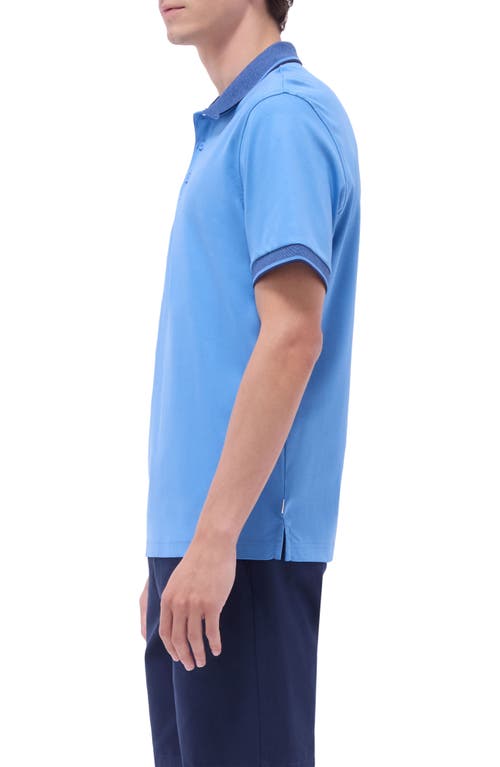 Bugatchi Tipped Pima Cotton Piqué Polo In Blue