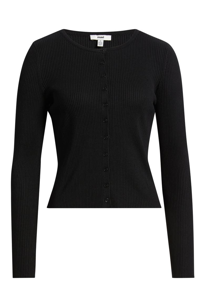 Rib Cardigan, Alternate, color, BLACK