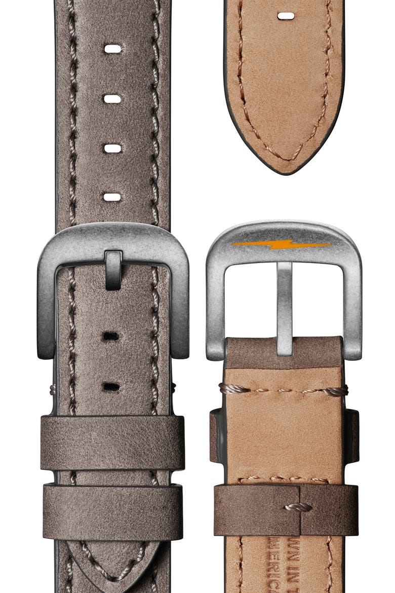 'Runwell' Leather Strap Watch, 41mm, Alternate, color, IVORY