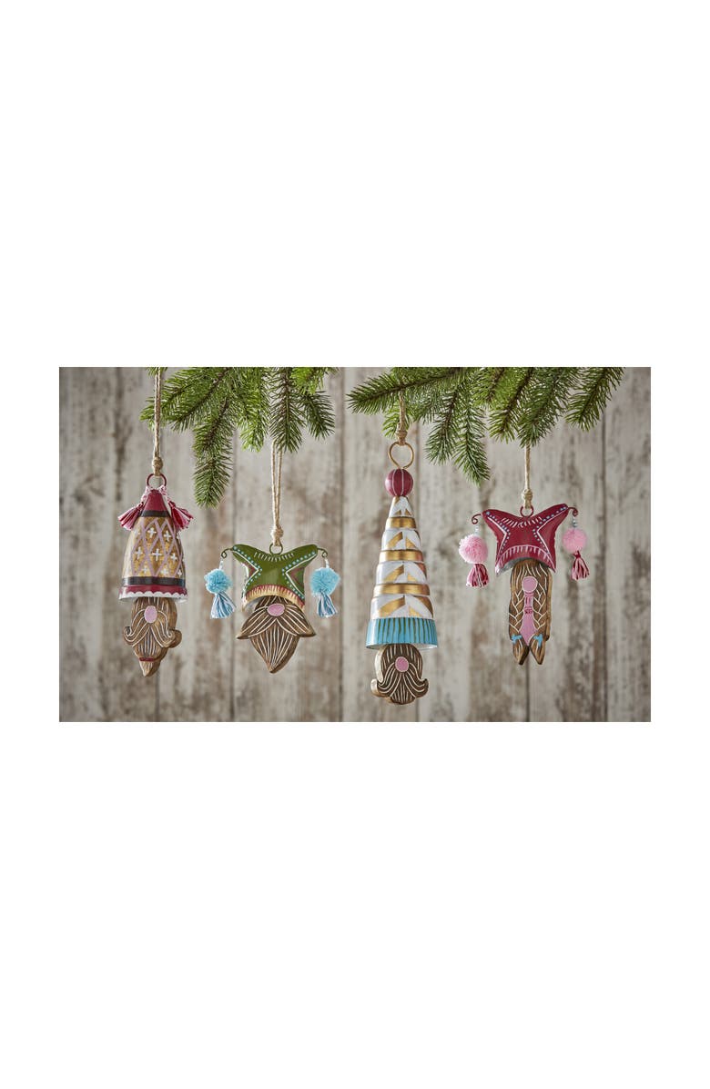 tag Gnomie Hannah Bell Decorative Holiday Bell Multicolor Iron, Alternate, color, Multicolored