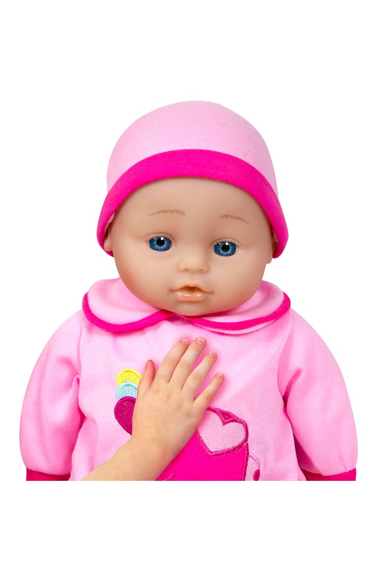 16 Inch Talking Baby Doll Sylvie, Pink & Elephant Outfit, Matching Hat, Alternate, color, Multicolored