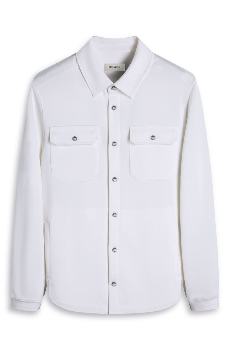 Bugatchi Soft Touch Knit Shirt Jacket, Alternate, color, Chalk
