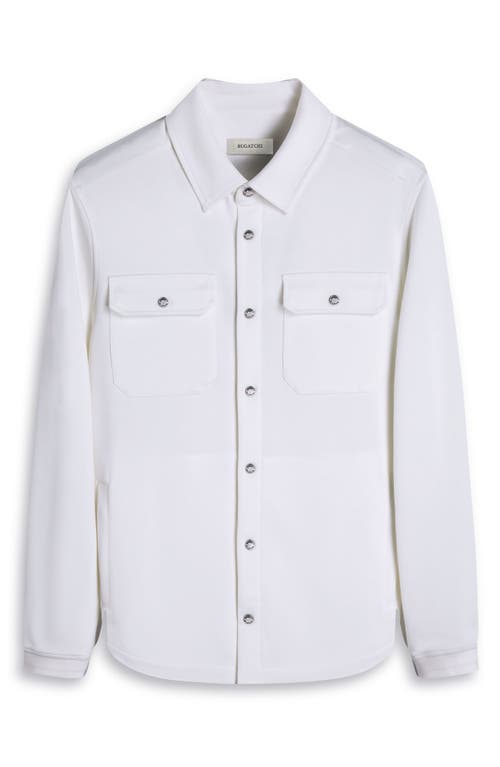Bugatchi Soft Touch Knit Shirt Jacket In Chalk