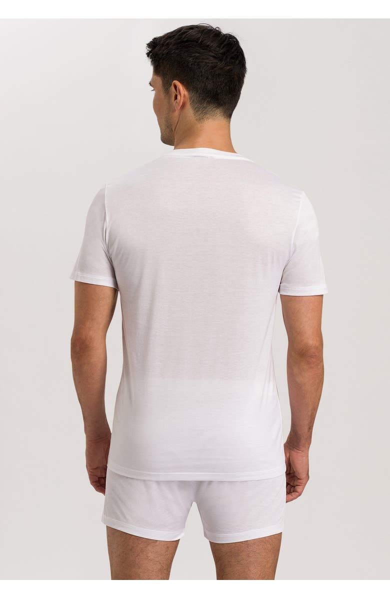 Hanro Cotton Sporty V-Neck Cotton T-Shirt, Alternate, color, White