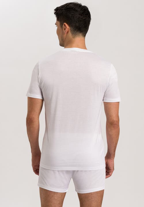 Hanro Cotton Pure V-neck T-shirt In White