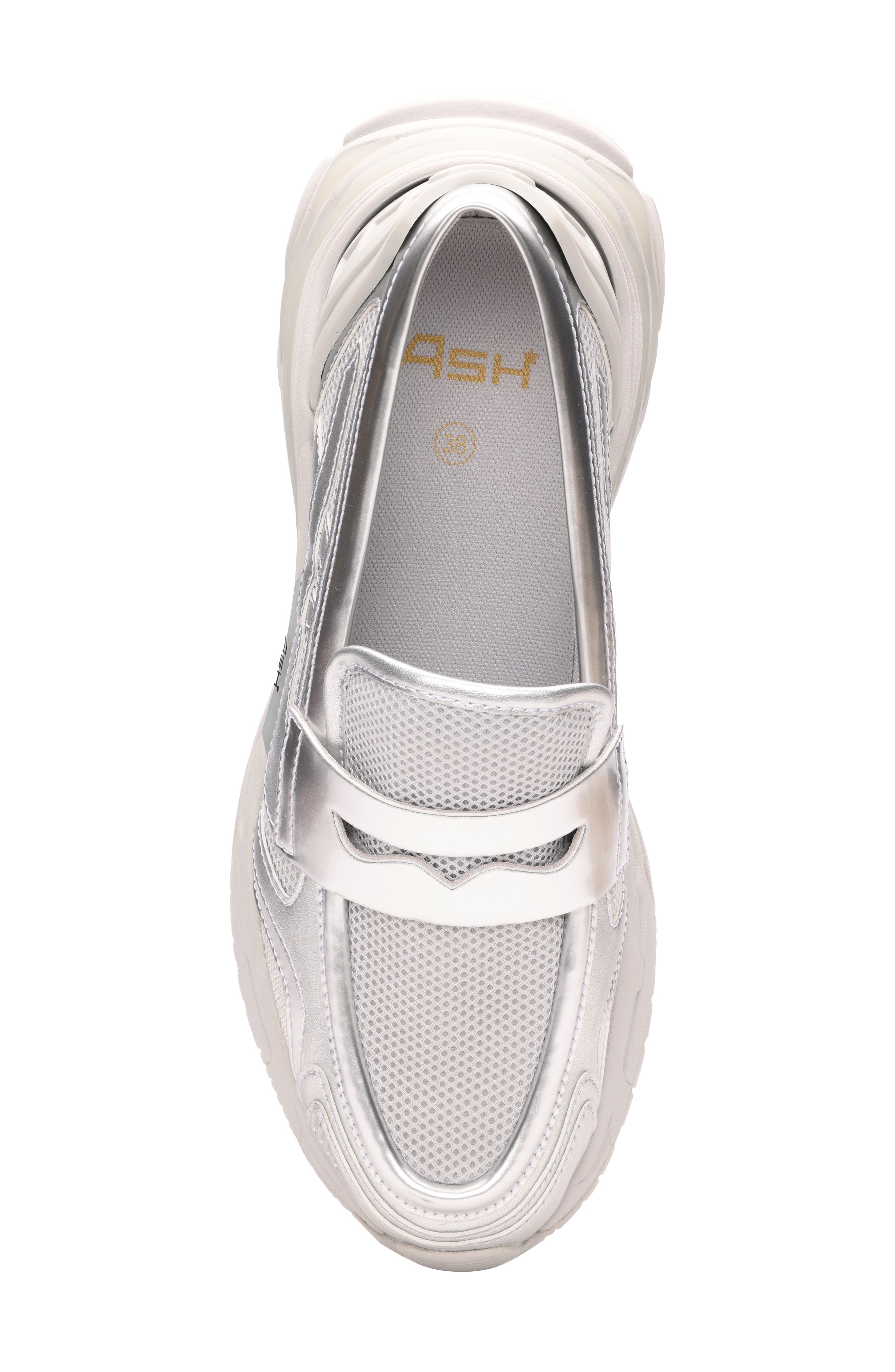 Ash Romie Bis Hybrid Mesh Loafer Sneaker, Alternate, color, Silver/ Silver
