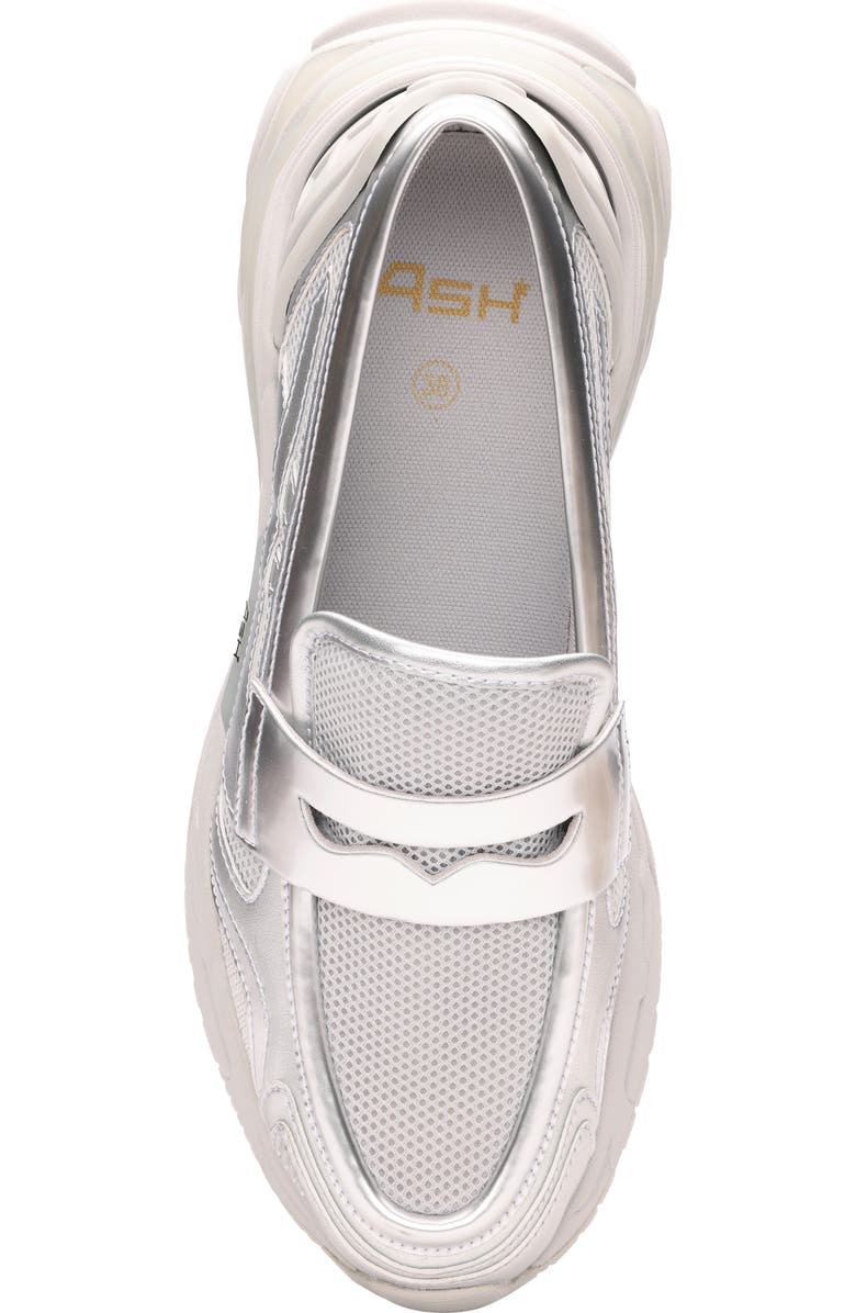 Ash Romie Bis Hybrid Mesh Loafer Sneaker, Alternate, color, Silver/ Silver