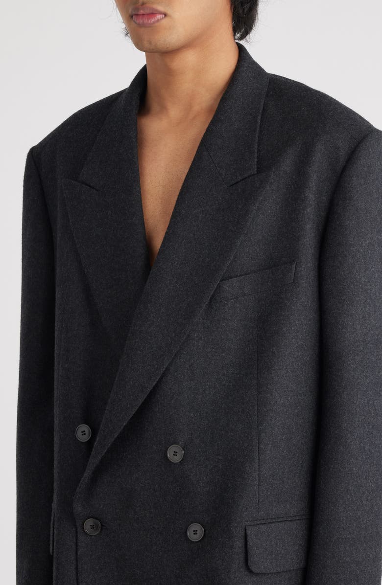 BOWTE　FLANNEL DOUBLE BREASTED COAT Dries Van Noten Bishop Double Breasted Wool Flannel Sport Coat