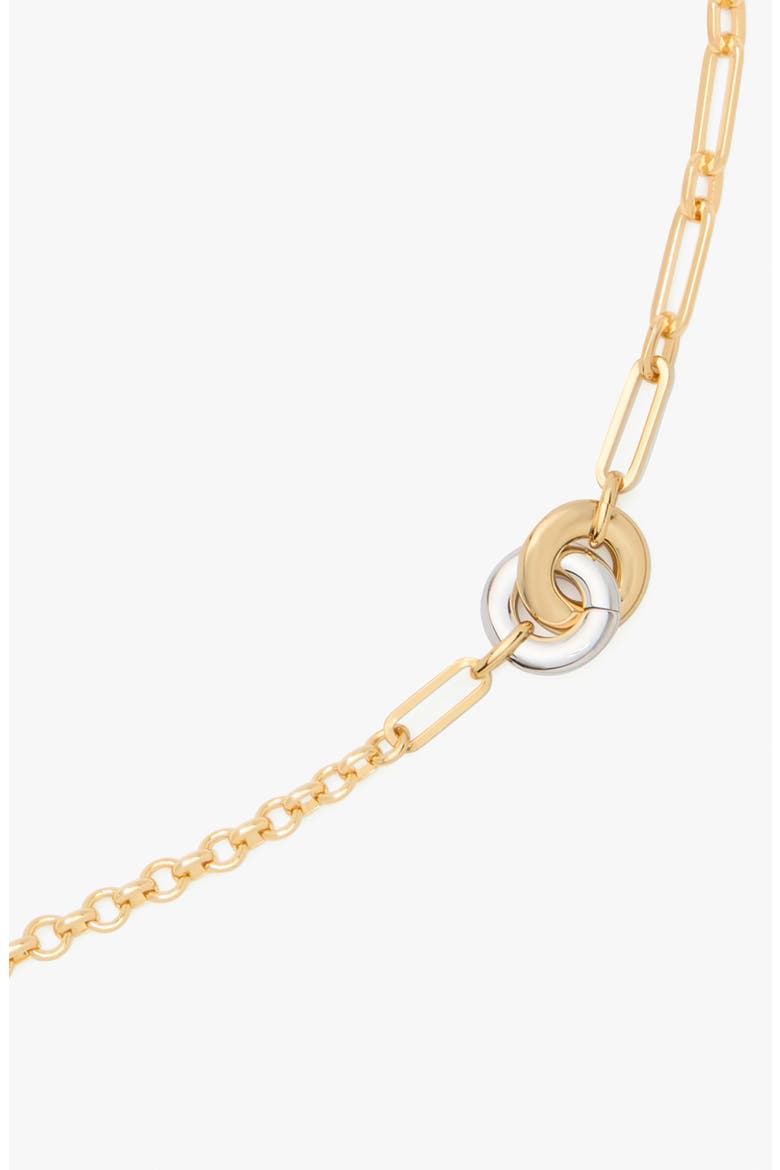 interlock long necklace, Alternate, color, SILVER GOLD