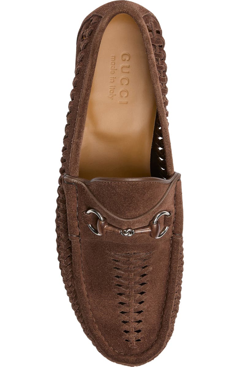 Gucci Horsebit 1953 Woven Loafer, Alternate, color, Mahogany