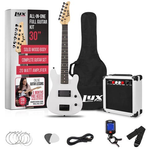 30 Beginner Electric Guitar Kit with 3/4 Size Guitar, Amp, Six Strings and More