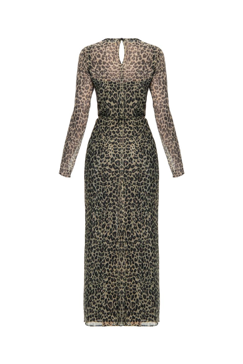 Long See-Though Animal Print Dress, Alternate, color, Multicolor