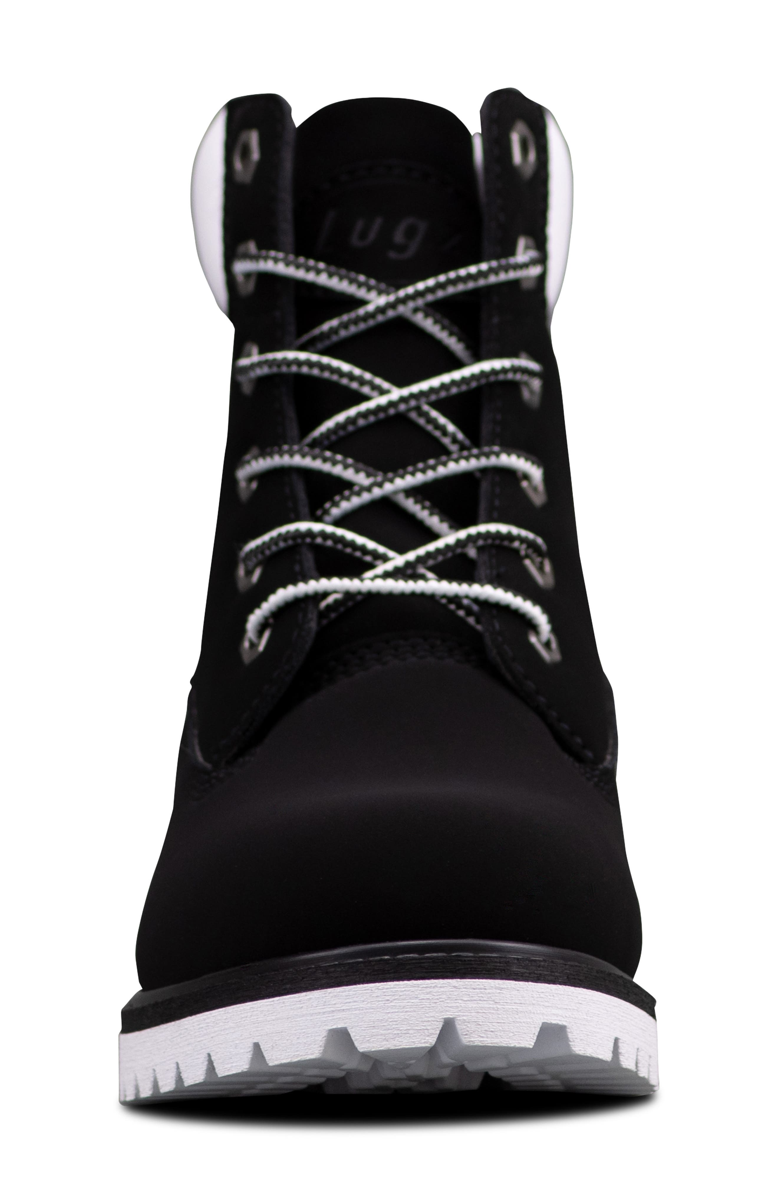 Convoy Faux Leather Bootie, Alternate, color, BLACK/WHITE