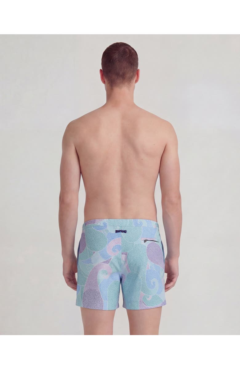 Lords of Harlech Grain Paisley Mens Tailored Swim Short, Alternate, color, Grain Paisley Teal