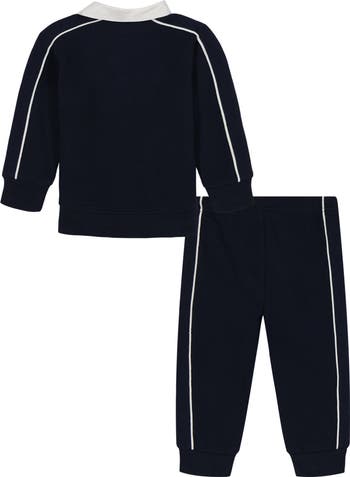 Piped Trim Fleece Polo & Joggers Set