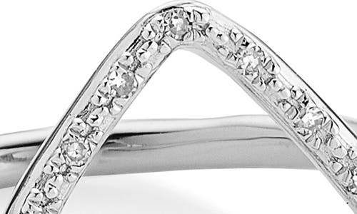 Monica Vinader Womens Sterling Silver Riva Recycled-sterling Silver And 0.045ct Diamond Ring In Silver