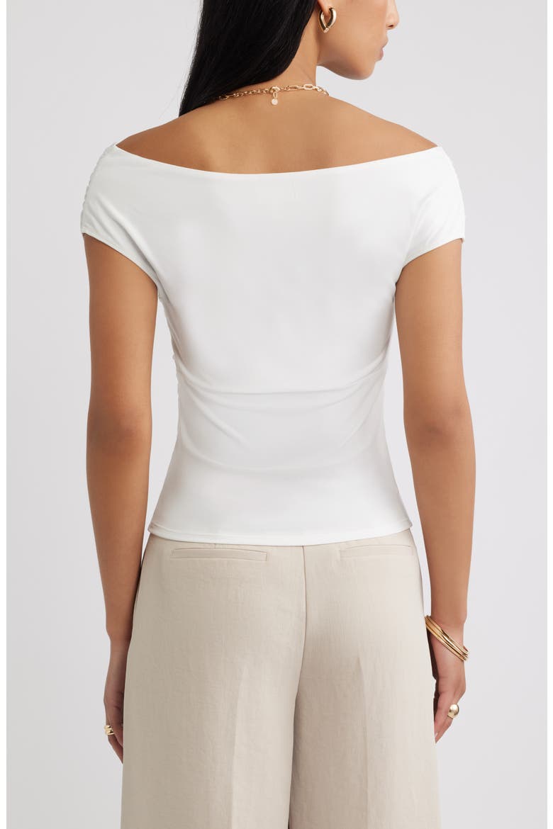 Crossover Off the Shoulder Top, Alternate, color, IVORY