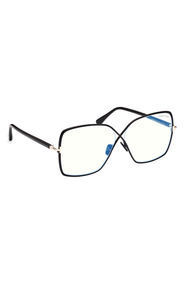 TOM FORD 59mm Butterfly Blue Light Blocking Glasses, Alternate, color, 