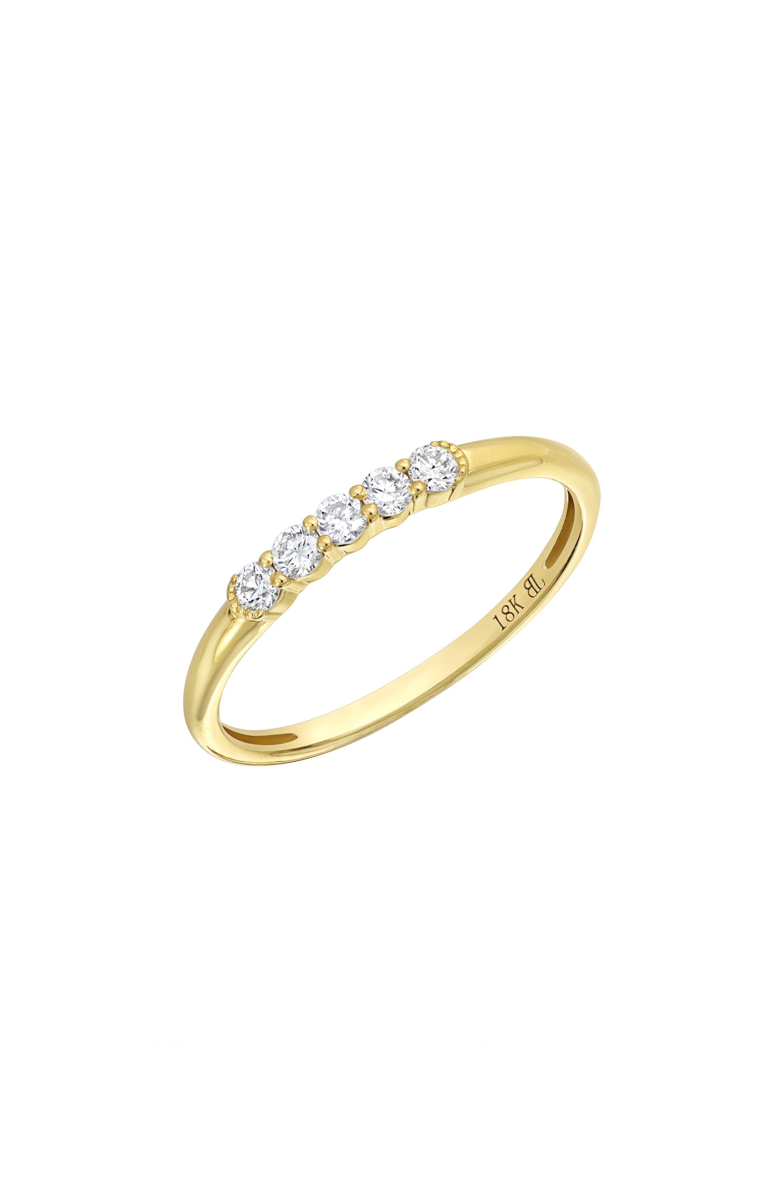 Bony Levy Florentine 18K Yellow Gold Diamond Stackable Ring
