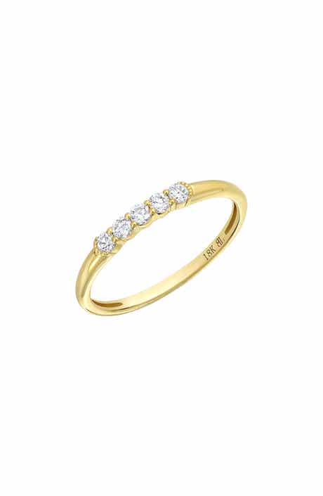 Bony Levy Florentine 18K Yellow Gold Diamond Stackable Ring