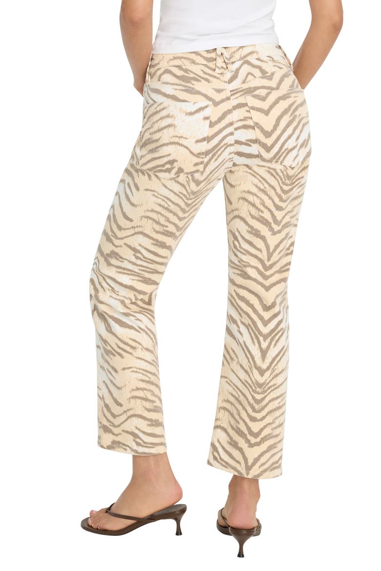 Tiger Print Ankle Straight Leg Jeans, Alternate, color, BROWN TIGER