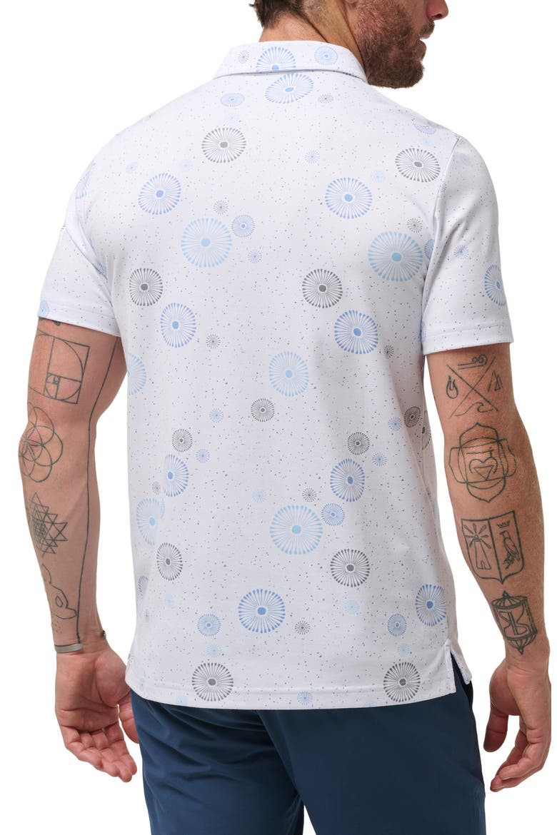 Caught Inside Medallion Print Polo, Alternate, color, WHITE