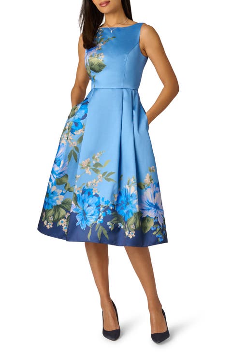 Sleeveless Mikado Fit & Flare Midi Dress