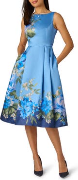 Adrianna Papell Sleeveless Mikado Fit & Flare Midi Dress