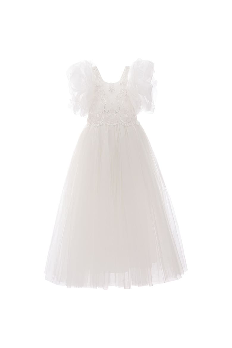 Montclair Embroidered Dress, Main, color, White