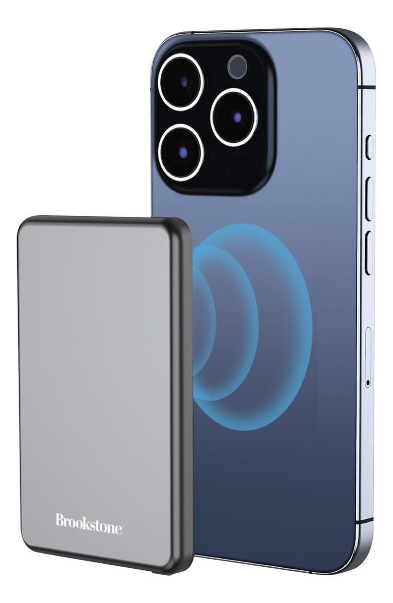 BROOKSTONE Ultra Slim MagSafe Power Bank, Alternate, color, Gray