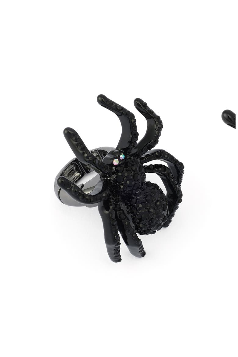 Spider Cocktail Ring, Alternate, color, BLACK