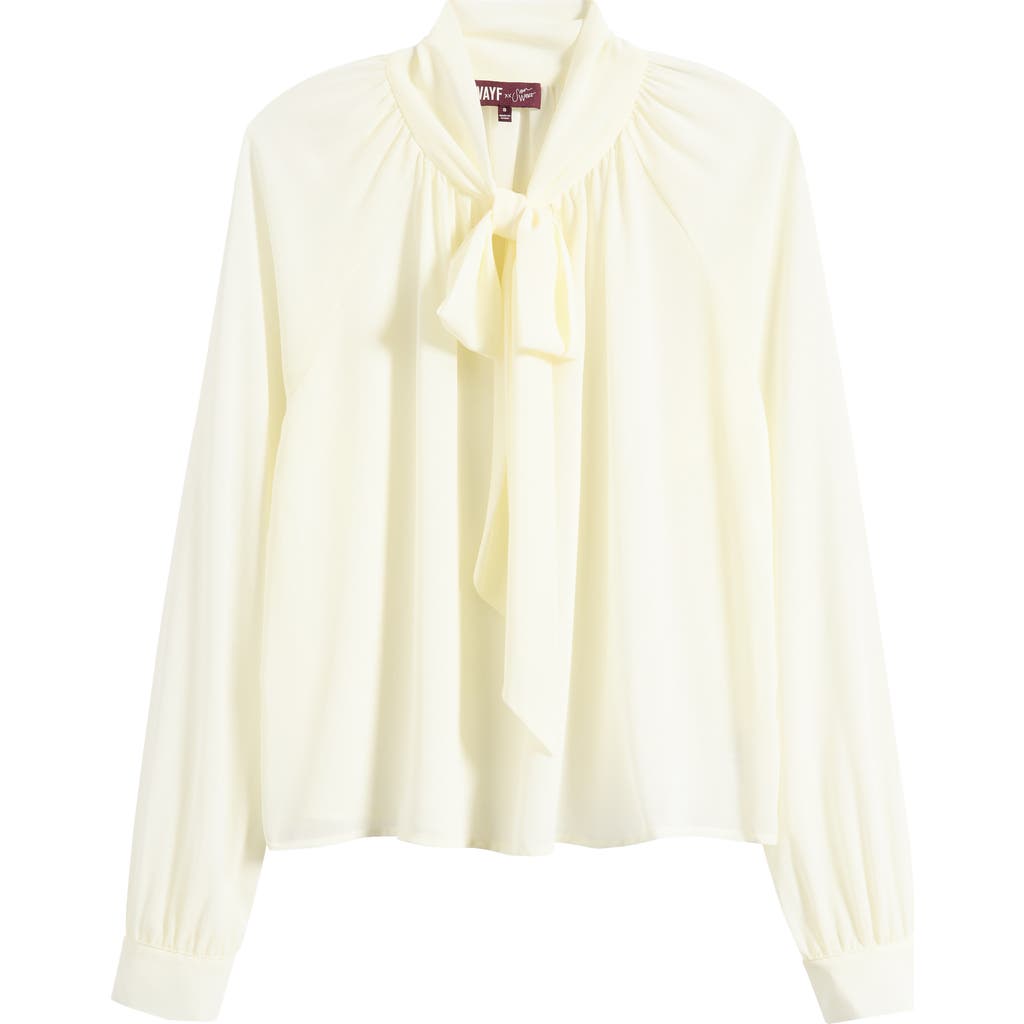 Wayf Front Bow Ruched Top In White