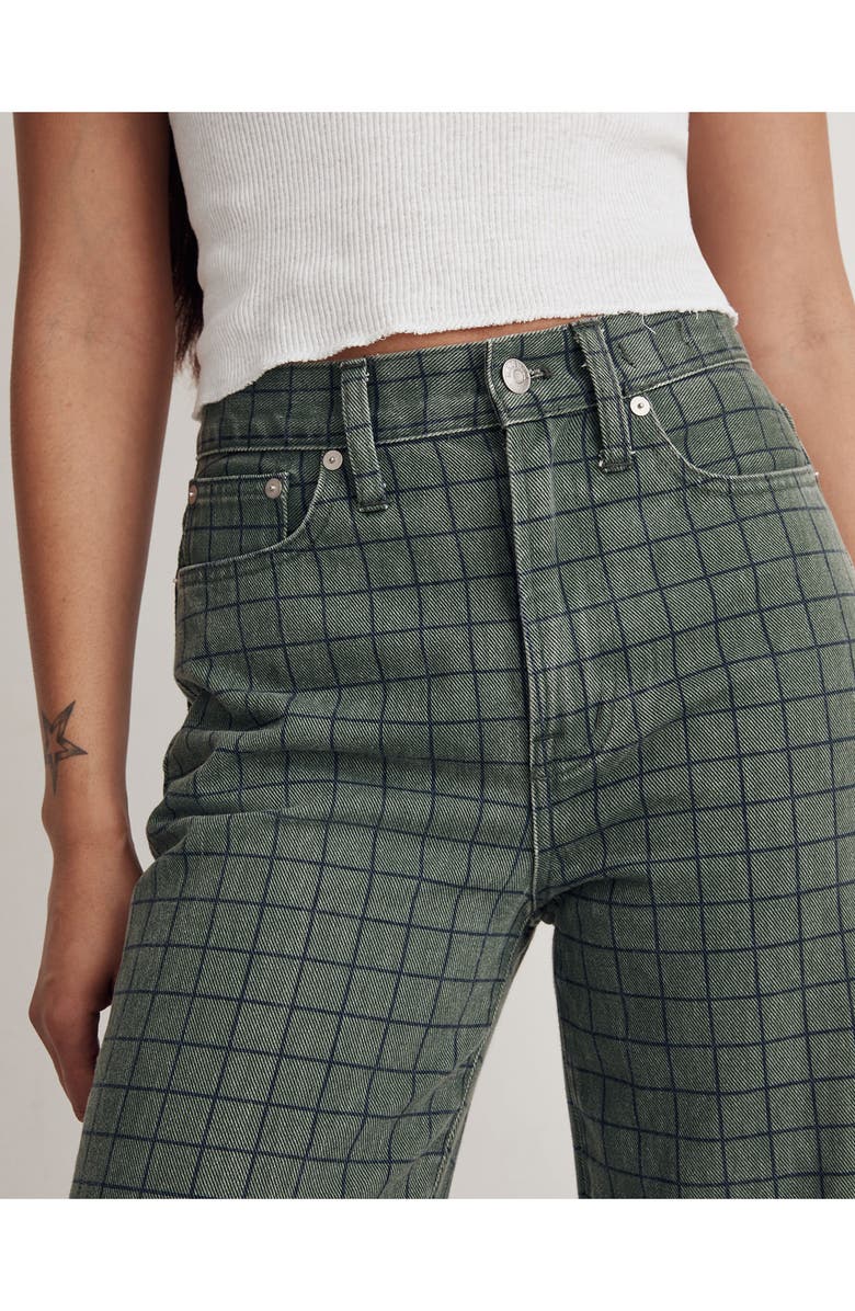 Madewell The Perfect Vintage Plaid High Waist Straight Leg Jeans, Alternate, color,