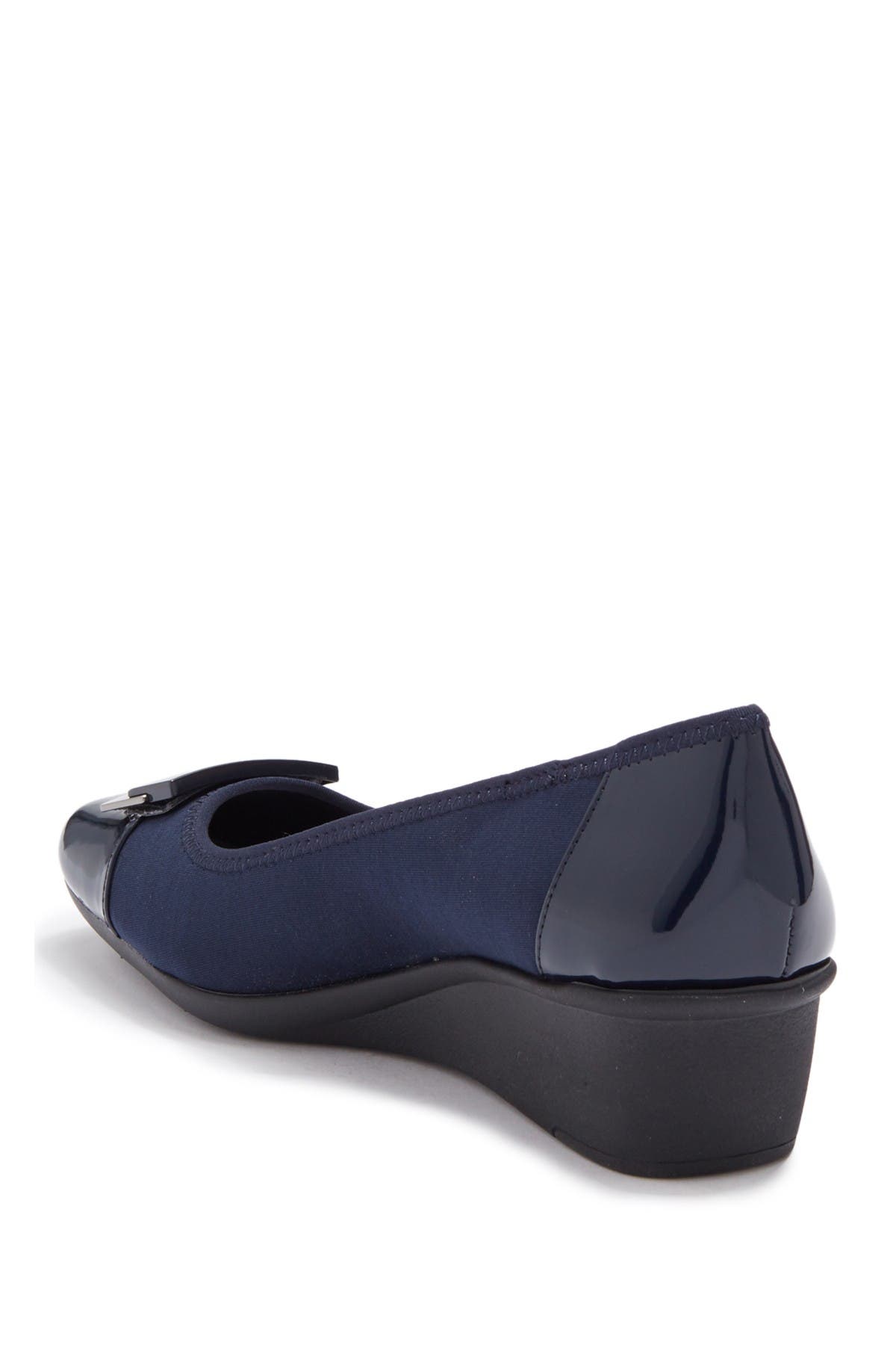 Anne Klein Waverly Wedge Loafer, Alternate, color, Navy