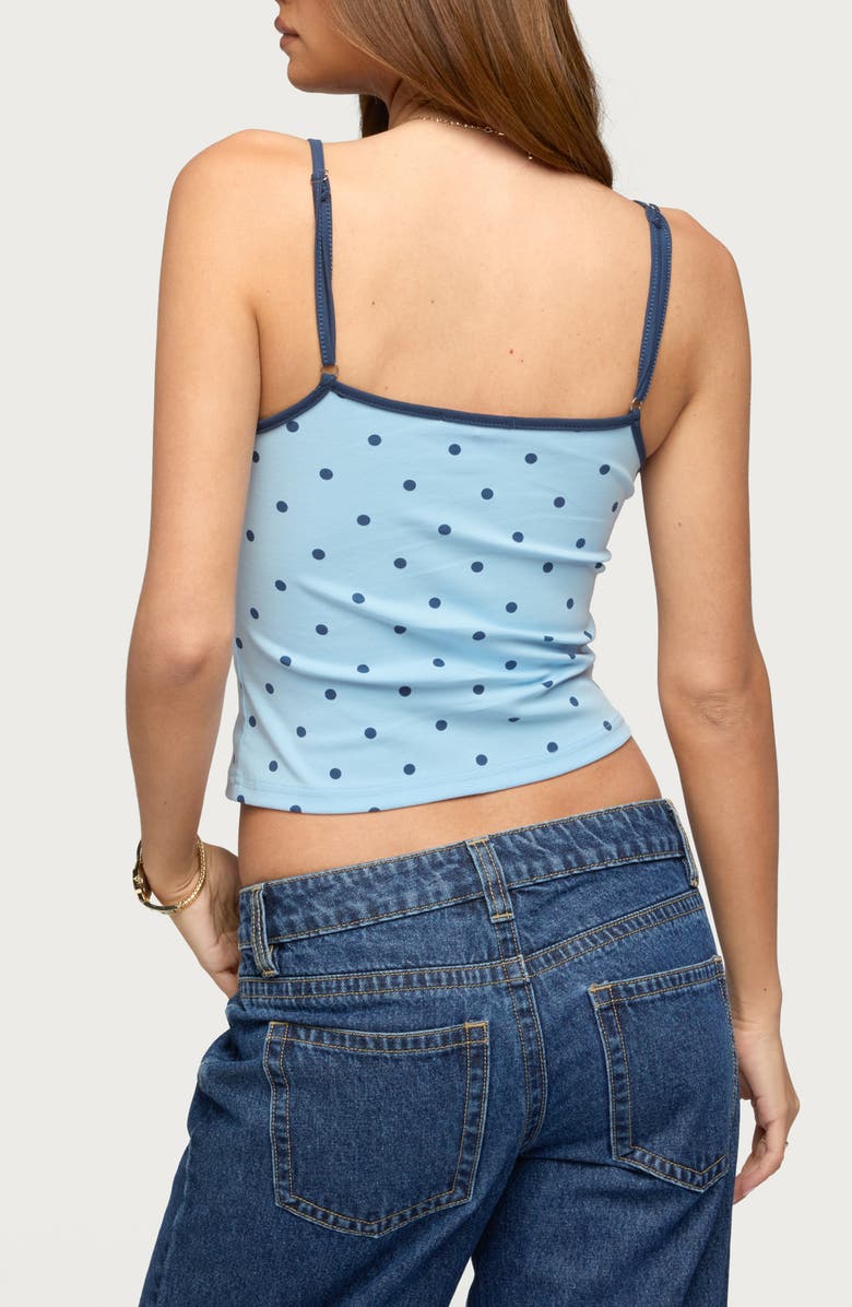 EDIKTED Carlah Polka Dot Camisole, Alternate, color, Light-Blue-And-Navy