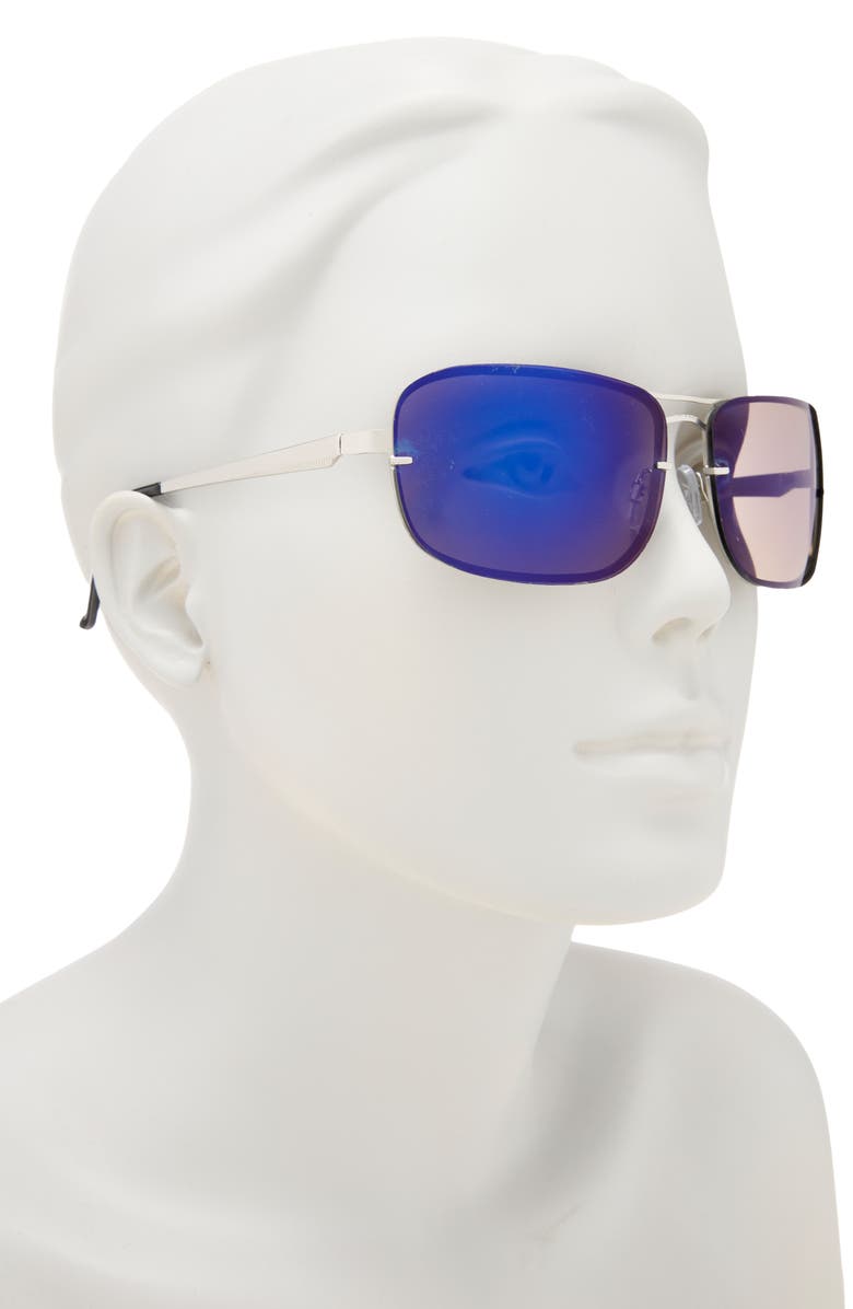 Vince Camuto 64mm Oversize Aviator Sunglasses, Alternate, color, Silver